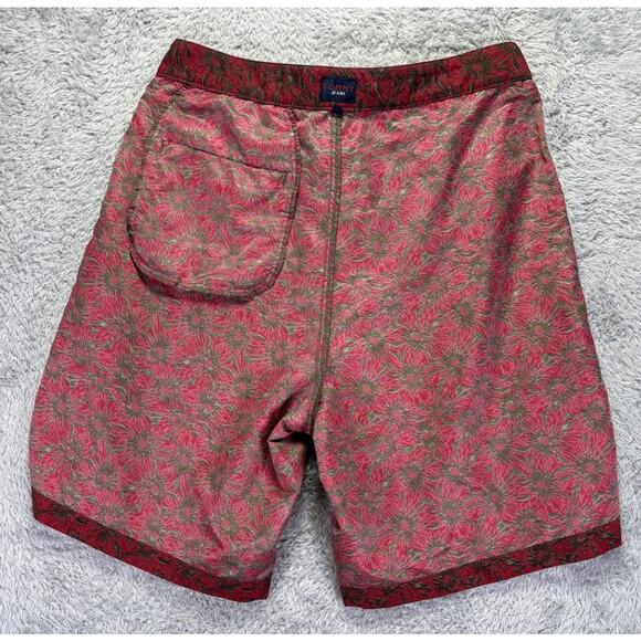 Vintage Tommy Hilfiger Mens Large Board‎ Shorts Red Brown Floral 2000 Never Worn - Picture 12 of 13